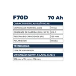 Bateria Kondor 70Ah - F70D - Imagem 2
