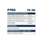 Bateria Kondor 75Ah - F75D - Imagem 2